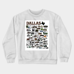 Dallas Texas Map Crewneck Sweatshirt